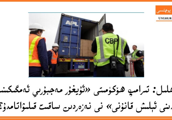 تەھلىل: تىرامپ ھۆكۈمىتى &laquo;ئۇيغۇر مەجبۇرىي ئەمگىكىنىڭ ئالدىنى ئېلىش قانۇنى&raquo; نى نەزەردىن ساقىت قىلىۋاتامدۇ؟